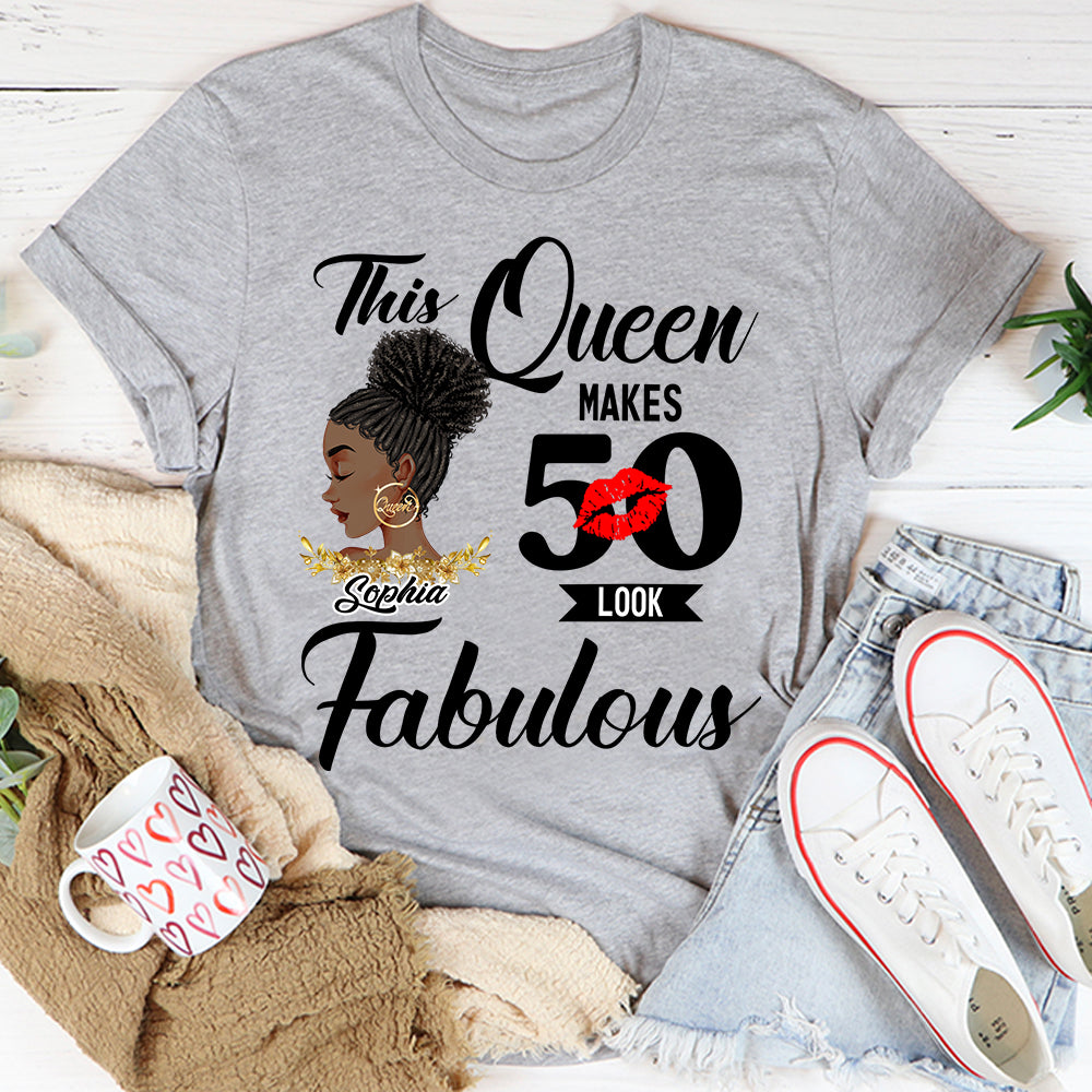 Personalized 50th Birthday Unique T Shirt For Woman, Custom Birthday Shirt, Her Gifts For 50 Years Old , Turning 50 Birthday Cotton Shirt-YPT-HCT