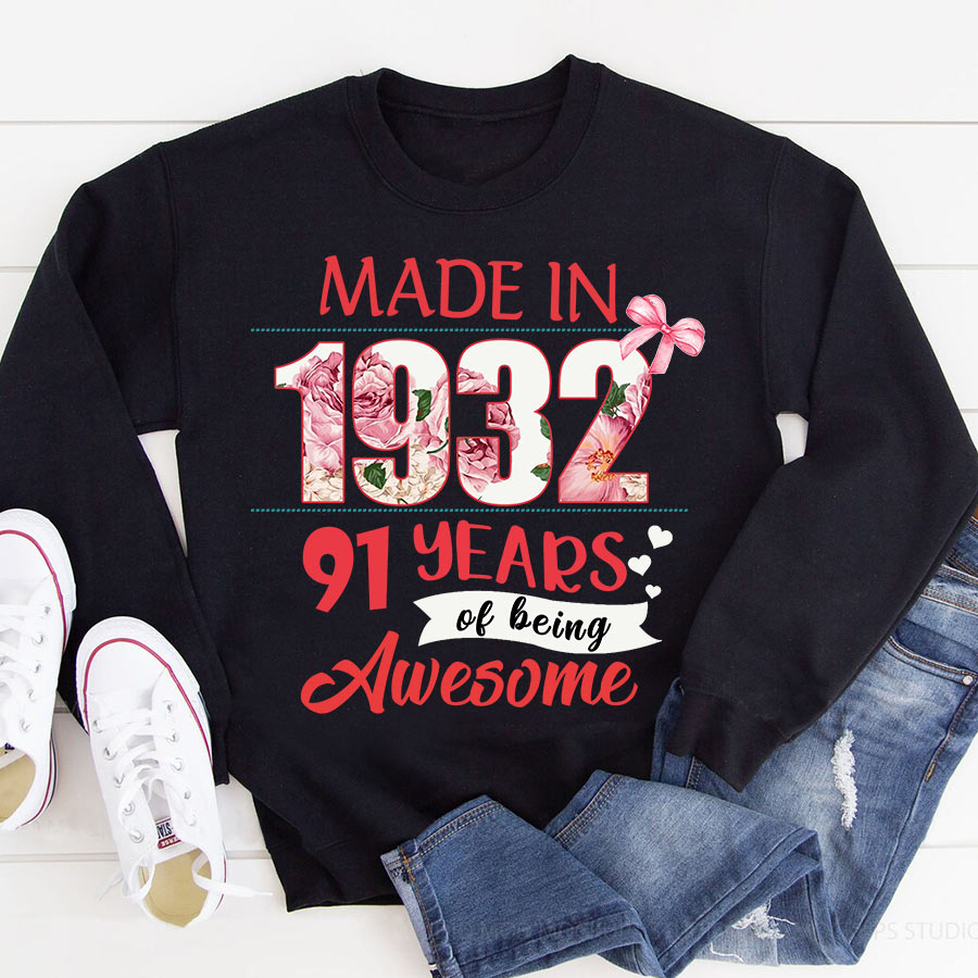Chapter 91, Fabulous Since 1932 91st Birthday Unique T Shirt For Woman, Her Gifts For 91 Years Old , Turning 91 Birthday Cotton Shirt