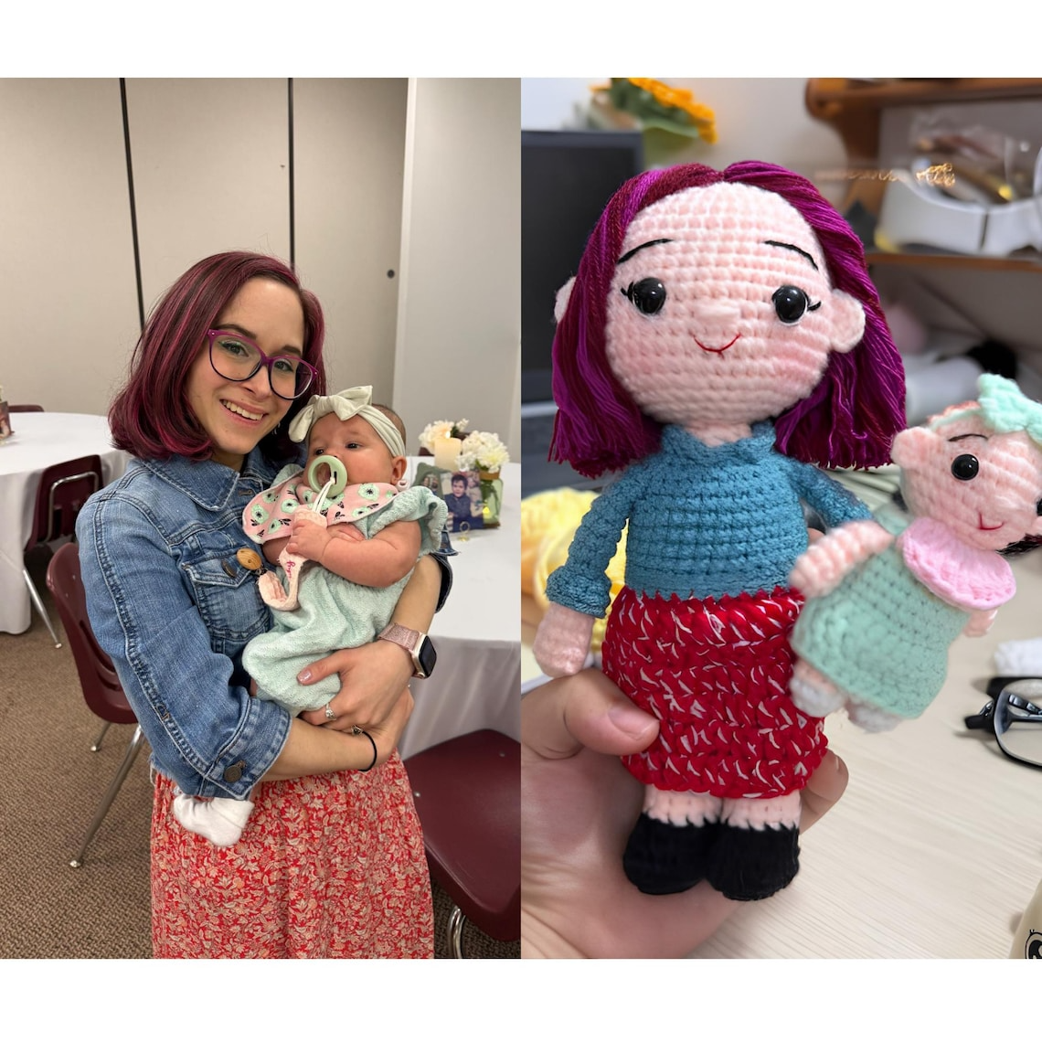 Custom Nurse Crochet Doll from Photo, Personalized RN Gift, Handmade Amigurumi Nurse Plush, Nurse Appreciation Gift