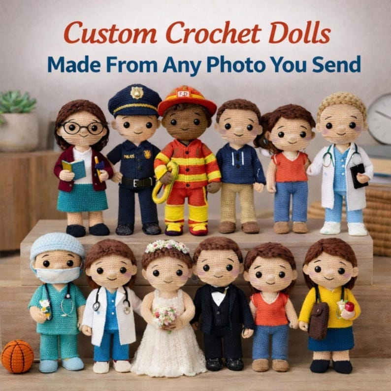 Personalized Black Teacher Gift Crochet Doll – African American Teacher Appreciation Gift, Custom Name Amigurumi Doll, Handmade Teacher Gift