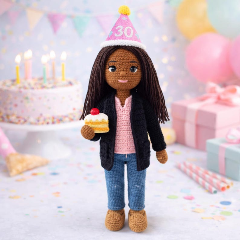 80th Birthday Gifts – Custom Crochet Doll From Photo – Personalized Grandma 80th Birthday Gift – Handmade Keepsake