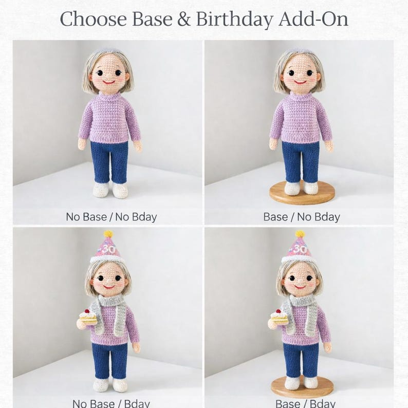 80th Birthday Gifts – Custom Crochet Doll From Photo – Personalized Grandma 80th Birthday Gift – Handmade Keepsake