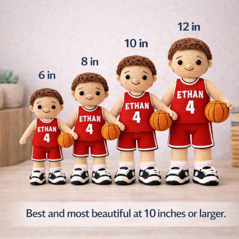 Custom Crochet Basketball Doll From Your Photo, Personalized Amigurumi Sports Doll, Handmade Basketball Gift (Copy)