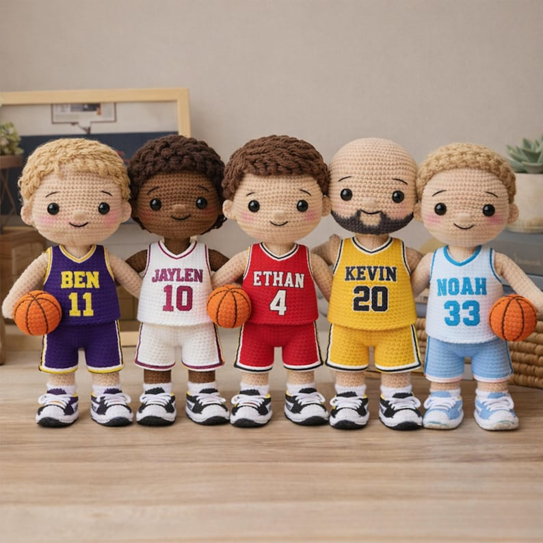 Custom Crochet Basketball Doll From Your Photo, Personalized Amigurumi Sports Doll, Handmade Basketball Gift (Copy)
