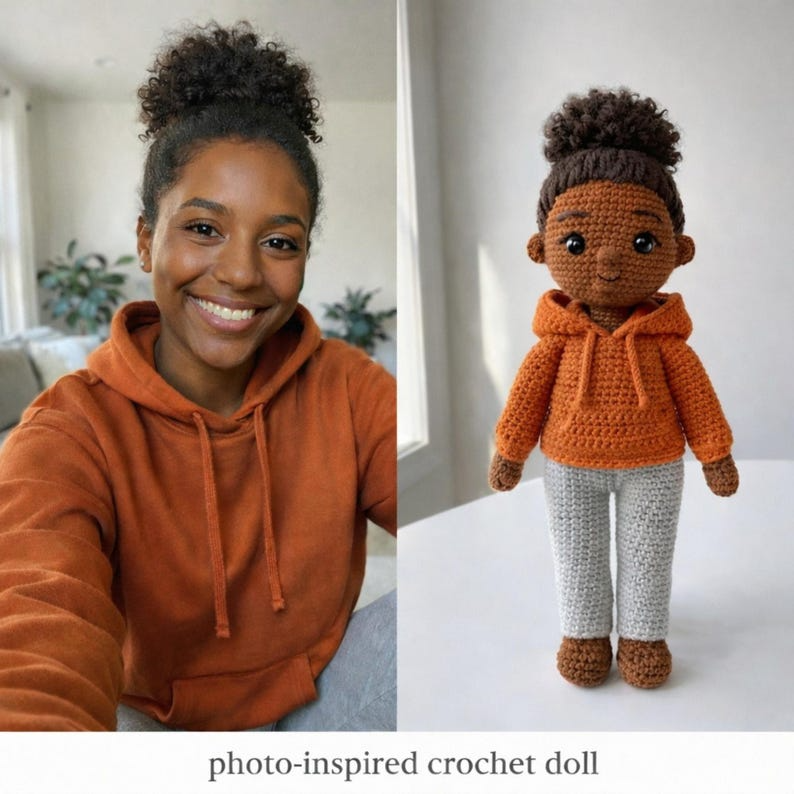 80th Birthday Gifts – Custom Crochet Doll From Photo – Personalized Grandma 80th Birthday Gift – Handmade Keepsake