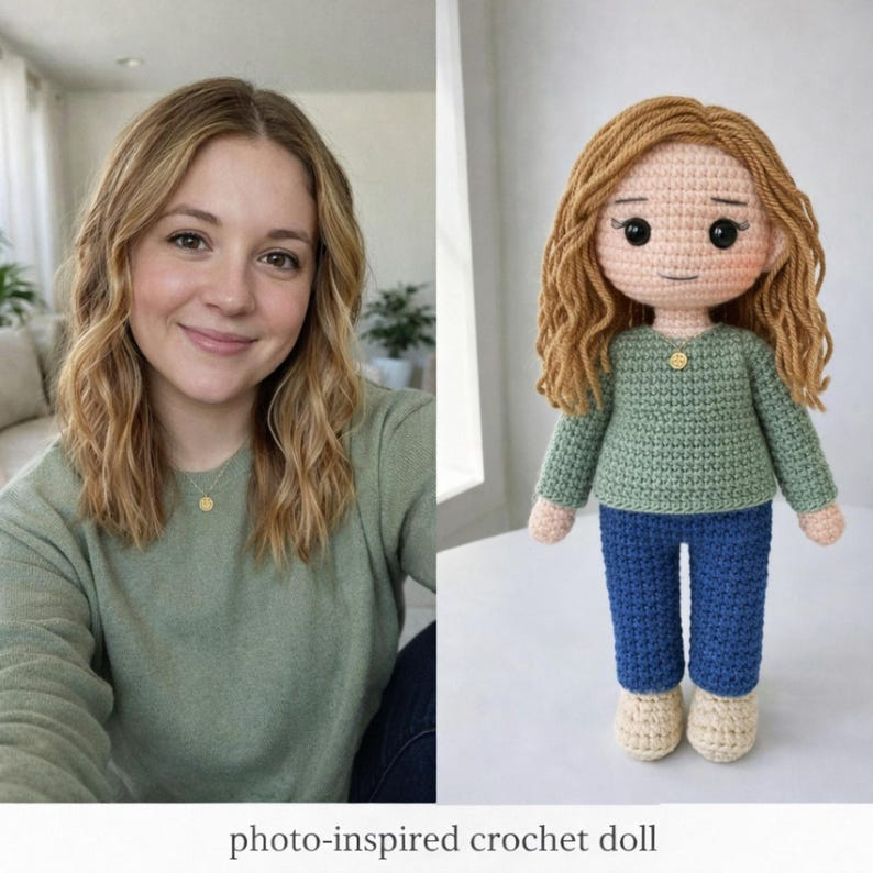 80th Birthday Gifts – Custom Crochet Doll From Photo – Personalized Grandma 80th Birthday Gift – Handmade Keepsake