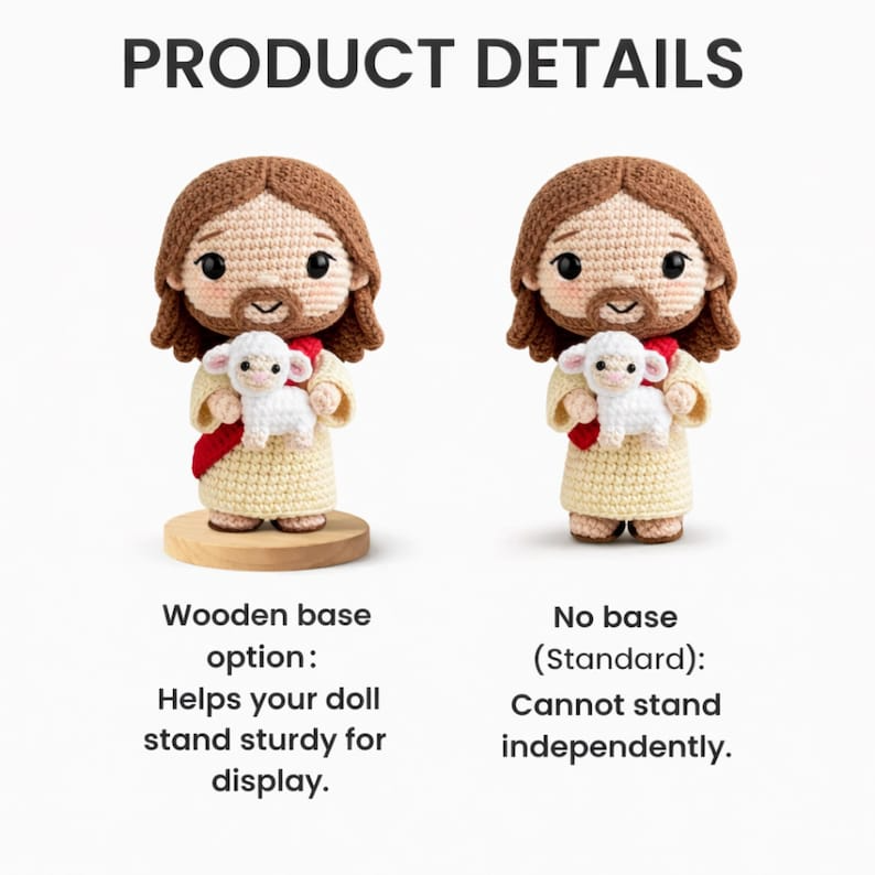Crochet Jesus Doll with Lamb – Handmade Christian Gift, Amigurumi Jesus Plush, Religious Home Decor, Baptism Gift