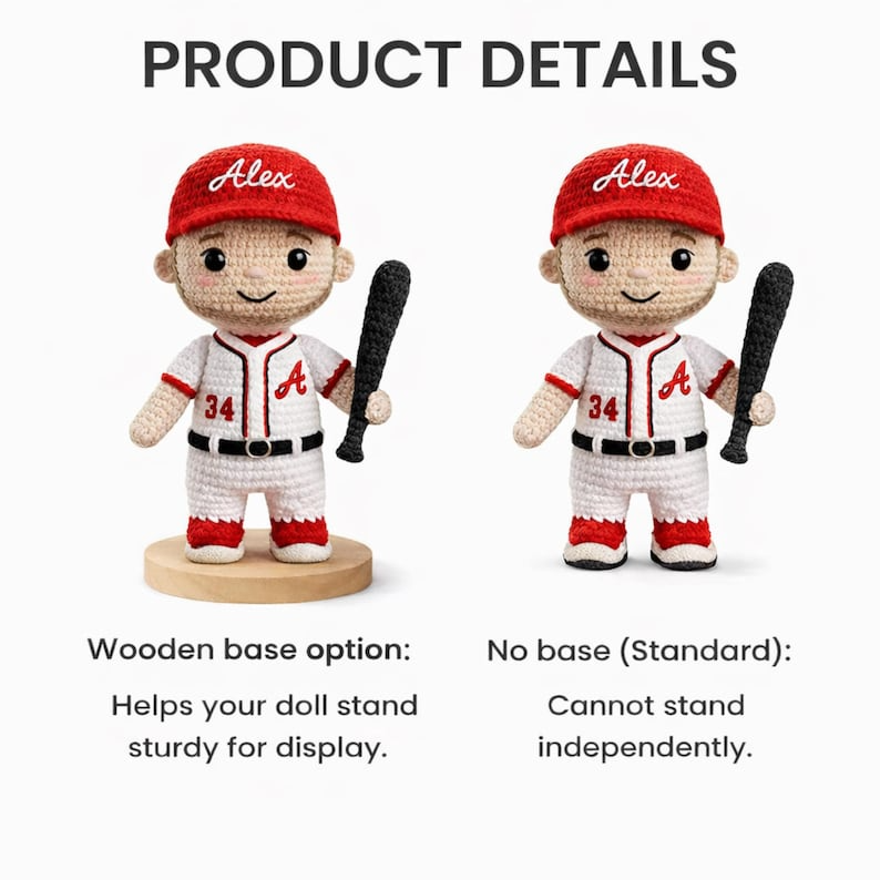 Personalized Baseball Doll, Custom Crochet Sports Doll, Look Alike Boy Doll, Handmade Baseball Player Gift, Birthday Gift