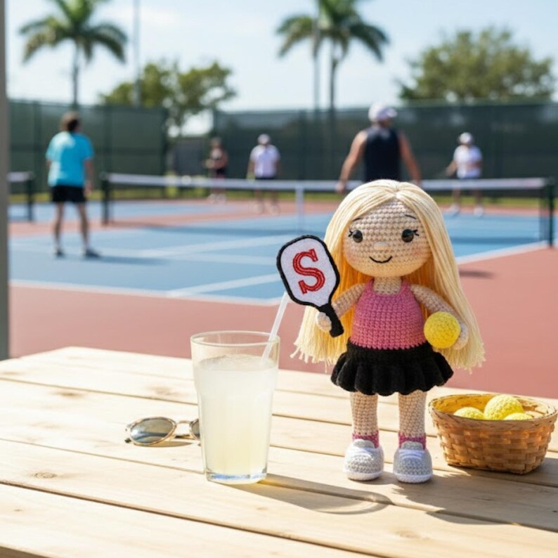 Gift for Pickleball Lover, Custom Pickleball Doll From Photo, Personalized Crochet Look Alike Doll, Handmade Amigurumi Sports Gift