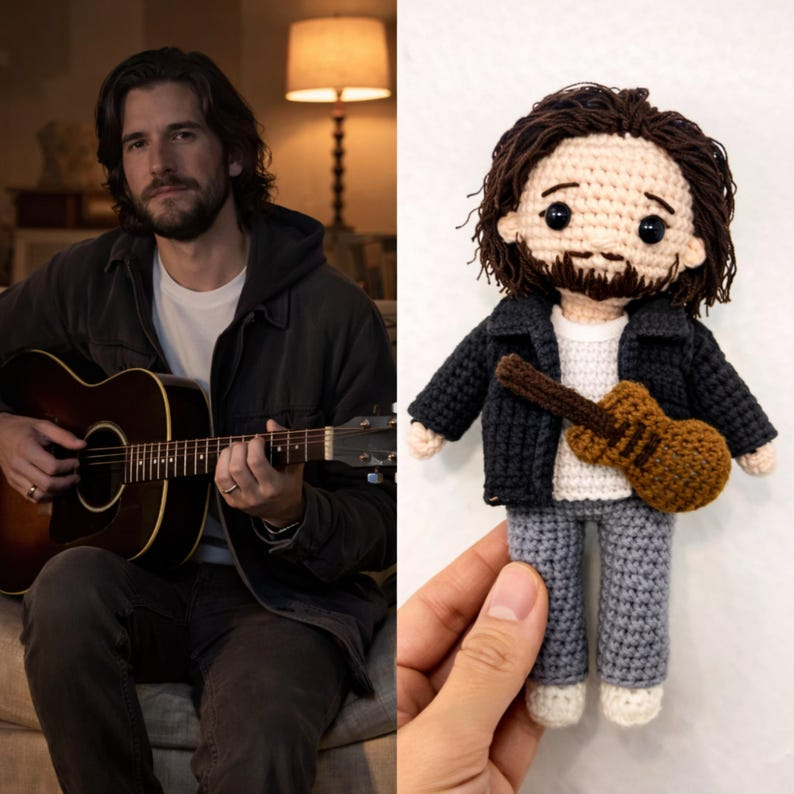 Custom Dad Doll from Photo, Personalized Father’s Day Gift, Birthday Gift for Dad, Handmade Lookalike Gift, Gift for Fishing Lover