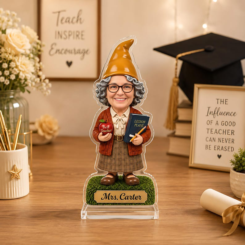 Personalized Thank You Teacher Gift from Students, Custom Teacher Acrylic Plaque, Teacher Appreciation Desk Decor, Classroom Keepsake