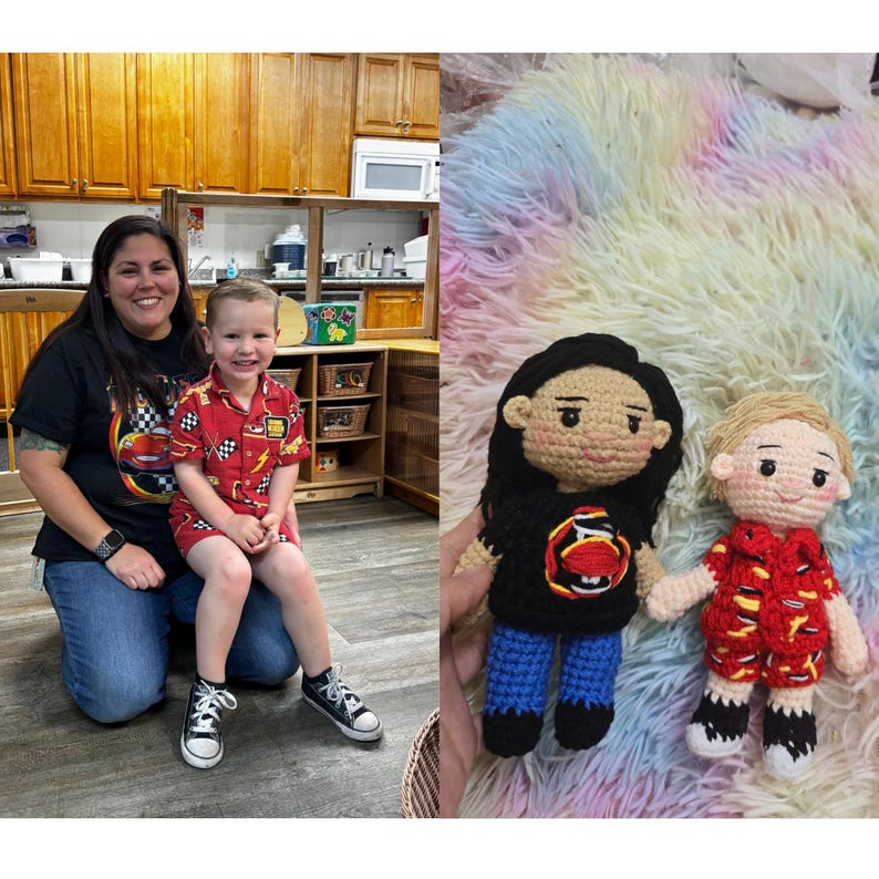 First Mother’s Day Gift for New Mom, Custom Mom and Baby Crochet Doll From Photo, Personalized Amigurumi Look Alike Doll, New Mom Gift