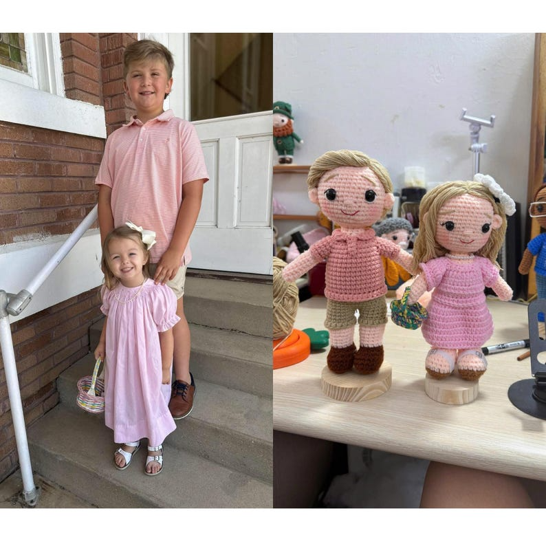 First Mother’s Day Gift for New Mom, Custom Mom and Baby Crochet Doll From Photo, Personalized Amigurumi Look Alike Doll, New Mom Gift