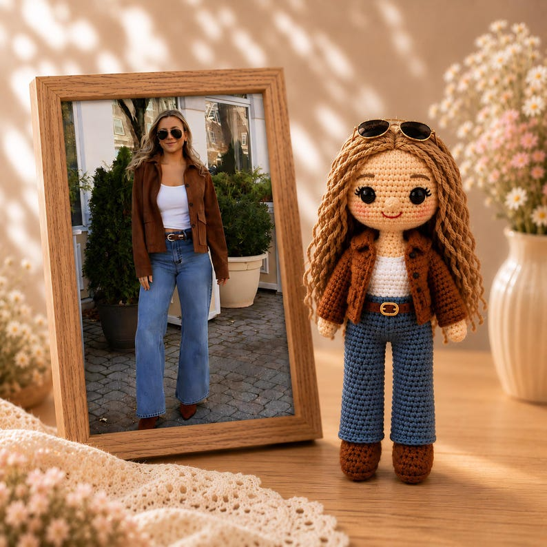 Personalized Doll, Custom Crochet People Look alike Photo, Portrait Mini Me Figurine