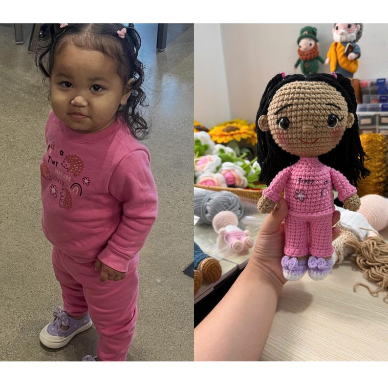 Personalized Crochet Doll, Portrait Doll, Custom Crochet Doll for newborn, baby shower gift, newborn gift, new dad gift, new mom gift