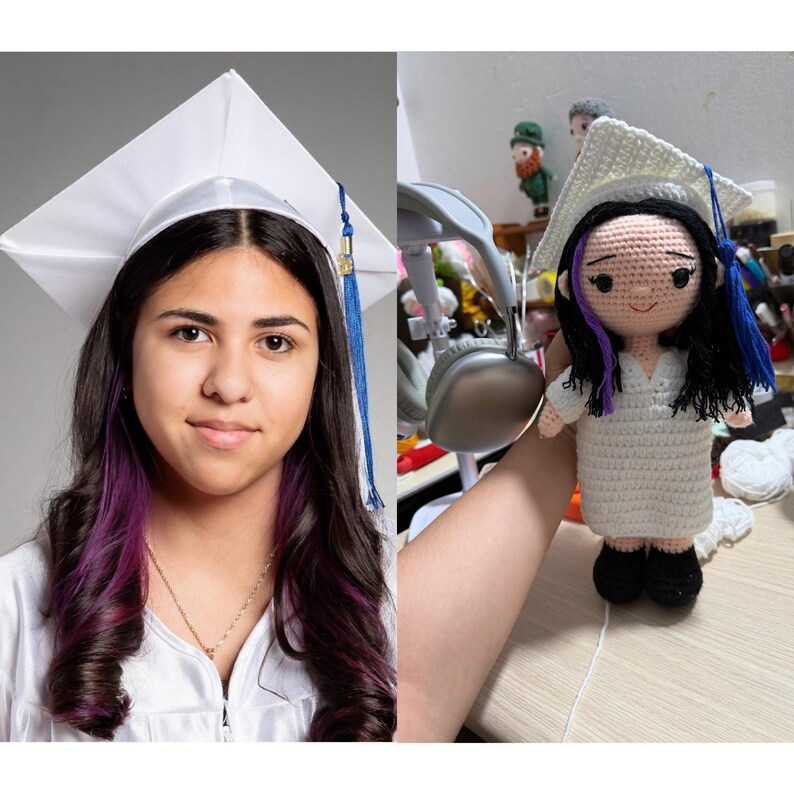 Personalized Nurse Gift, Custom Crochet Nurse Doll from Photo, Doctor Doll Amigurumi, Healthcare Worker Gift, Birthday Gift