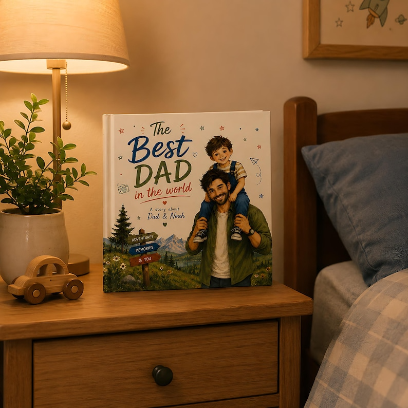 Personalized Best Dad Story Book, Custom Daddy and Me Book from Baby, Father's Day Gift for Dad, Best Dad in the World Keepsake for Baby