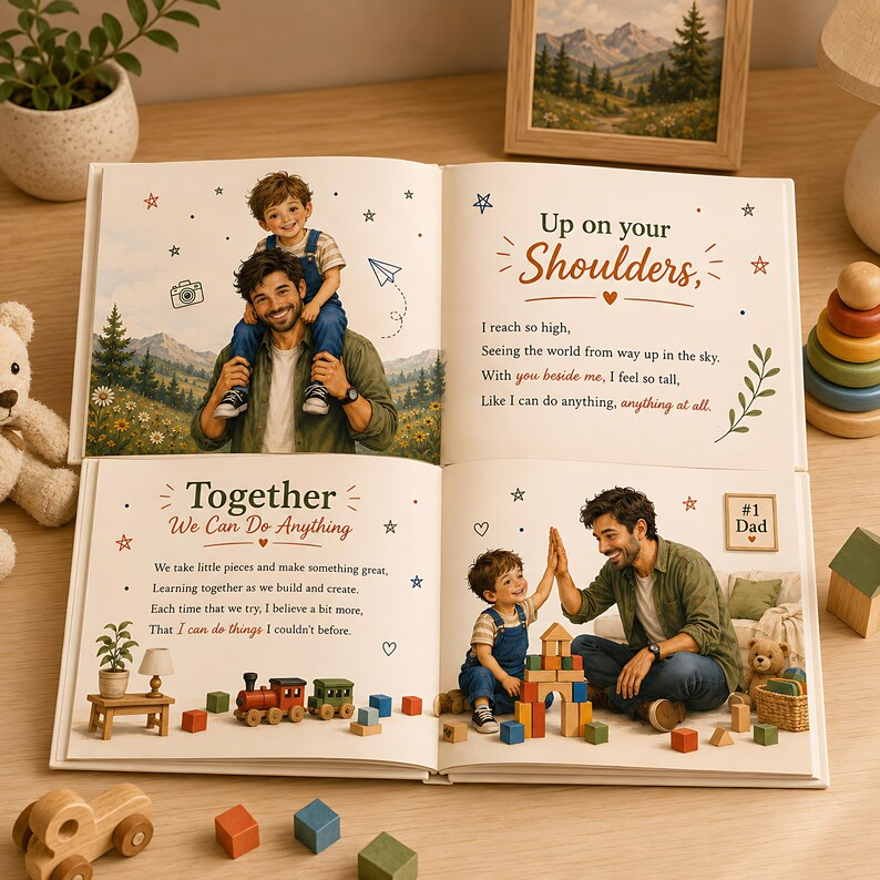 Personalized Best Dad Story Book, Custom Daddy and Me Book from Baby, Father's Day Gift for Dad, Best Dad in the World Keepsake for Baby