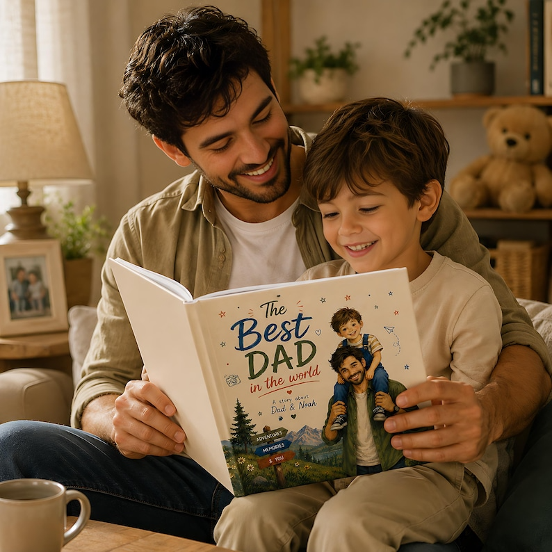 Personalized Best Dad Story Book, Custom Daddy and Me Book from Baby, Father's Day Gift for Dad, Best Dad in the World Keepsake for Baby