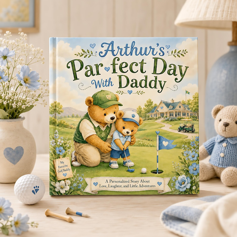 Personalized Daddy Golf Book, Custom Baby Name Story Book, Father’s Day Gift from Daughter, Golf Dad Keepsake Hardcover Book for Dad 2026