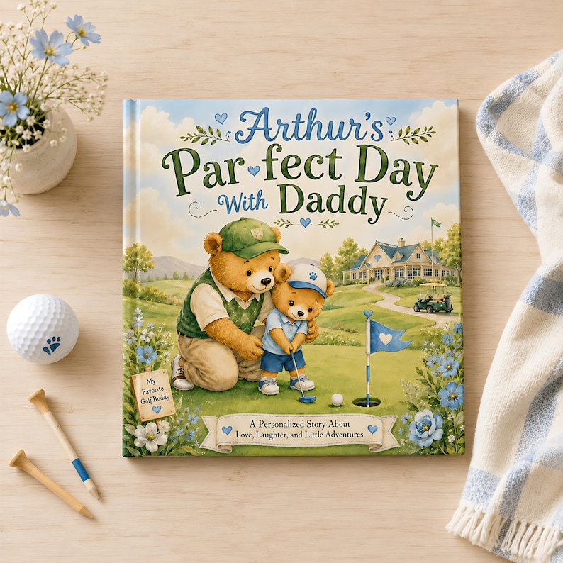 Personalized Daddy Golf Book, Custom Baby Name Story Book, Father’s Day Gift from Daughter, Golf Dad Keepsake Hardcover Book for Dad 2026