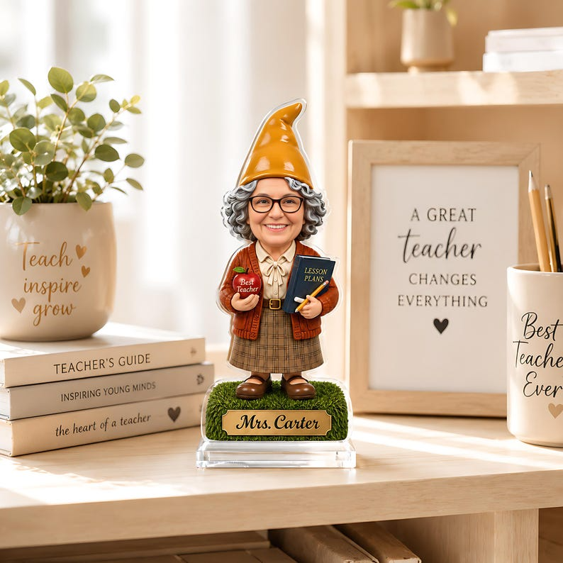 Personalized Thank You Teacher Gift from Students, Custom Teacher Acrylic Plaque, Teacher Appreciation Desk Decor, Classroom Keepsake