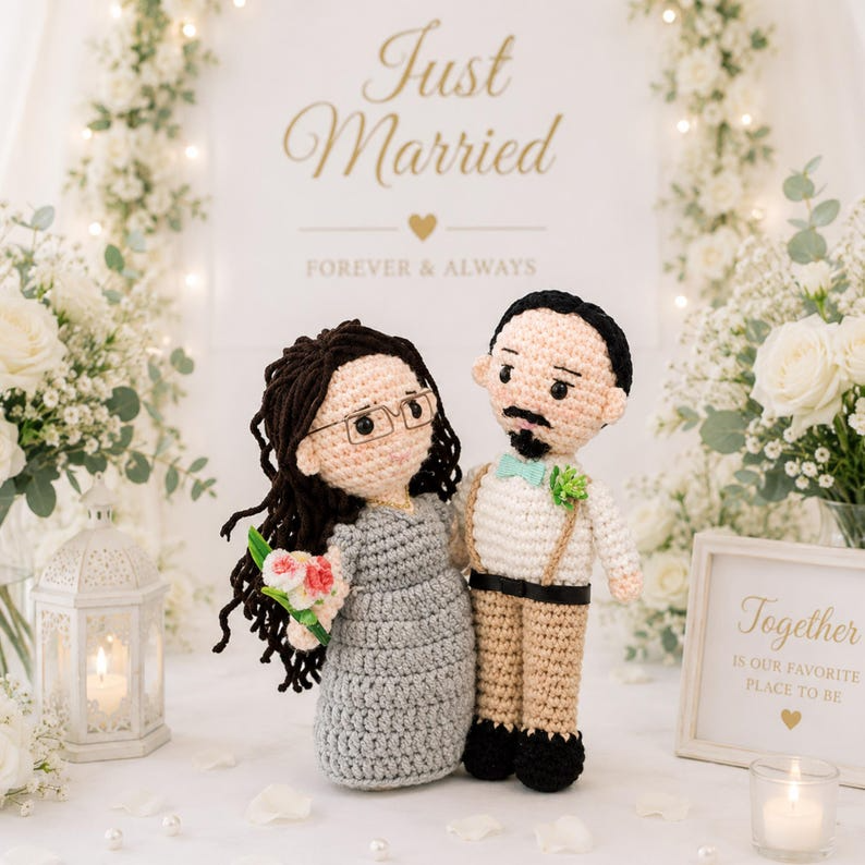 Custom Couple Portrait Doll, 10th Anniversary Gift for Couple, Personalized Crochet Doll, 10 Year Wedding Anniversary Gift, Look Alike Doll