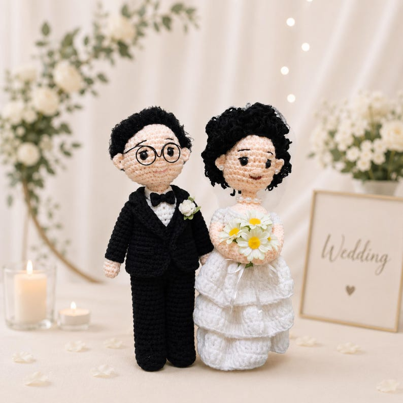 Custom Couple Portrait Doll, 40th Anniversary Gift for Couple, Personalized Crochet Doll, 40 Year Wedding Anniversary Gift, Look Alike Doll