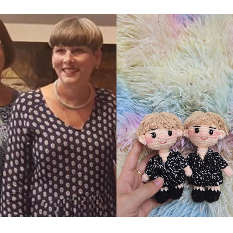 Personalized Doll, Custom Crochet People Look alike Photo, Portrait Mini Me Figurine