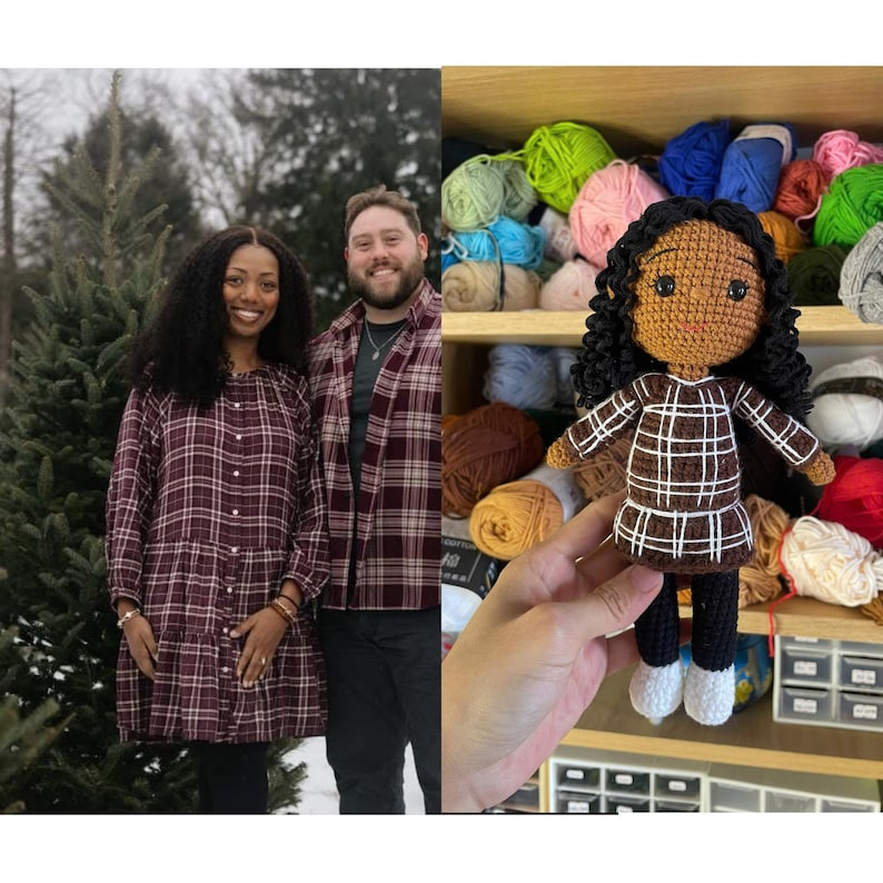 Black Girl Graduation Crochet Doll, Amigurumi Graduate Doll, Handmade African American Doll, College Graduation Gift, Custom Crochet Doll