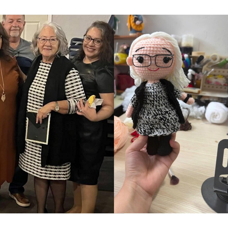 Custom Crochet Family Doll, Personalized Amigurumi Family Portrait, Handmade Couple &amp; Baby Doll, Family Keepsake Gift from Photo