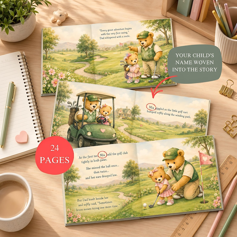 Personalized Daddy Golf Book, Custom Baby Name Story Book, Father’s Day Gift from Daughter, Golf Dad Keepsake Hardcover Book for Dad 2026