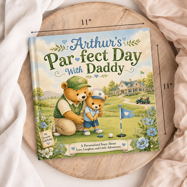 Personalized Daddy Golf Book, Custom Baby Name Story Book, Father’s Day Gift from Daughter, Golf Dad Keepsake Hardcover Book for Dad 2026