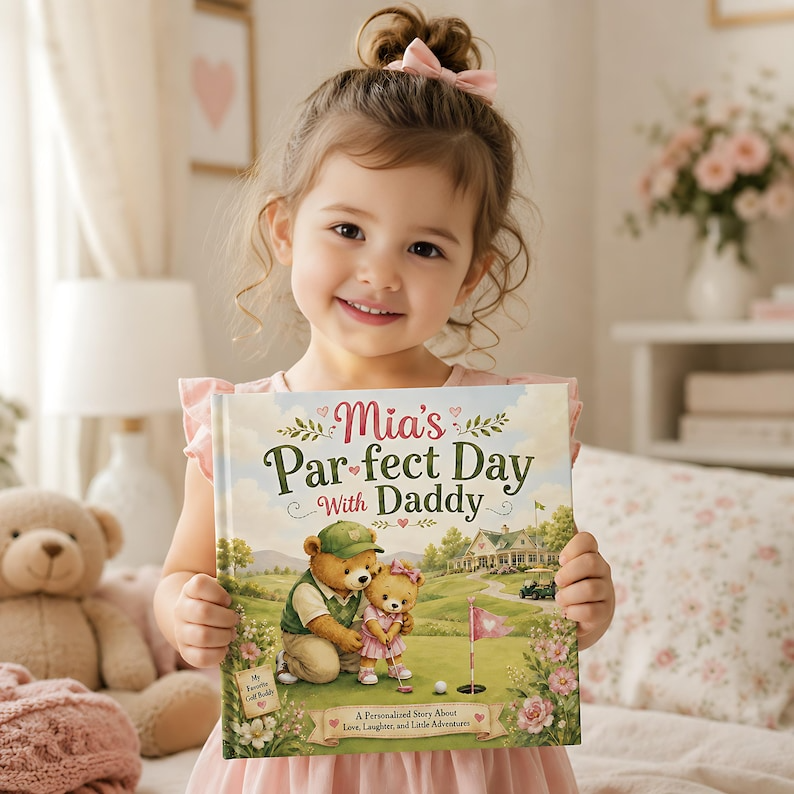 Personalized Daddy Golf Book, Custom Baby Name Story Book, Father’s Day Gift from Daughter, Golf Dad Keepsake Hardcover Book for Dad 2026