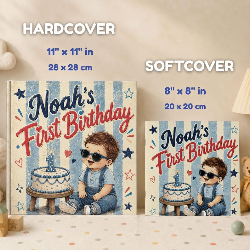 Personalised 1st Birthday Book | First Birthday Boy Girl Gift | Custom Name One Year Old | Personalized Baby Birthday Keepsake Toddler Book
