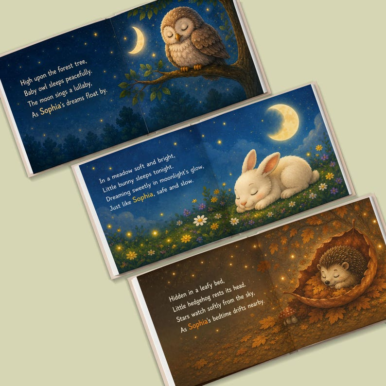 Custom Look-Alike Bedtime Story Book | Personalized Name Baby Book | First 1st Birthday Gift for Kids Boy Girl