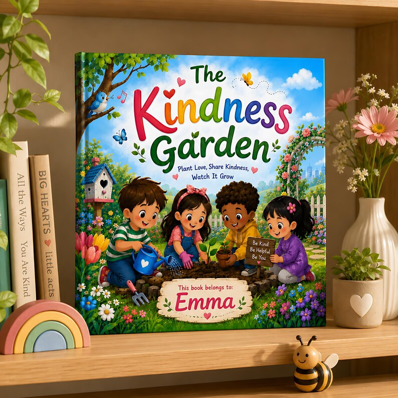 Personalized Kindness Garden Book for Kids, Custom Name Storybook, Social Emotional Learning Gift, Friendship Book for Toddlers