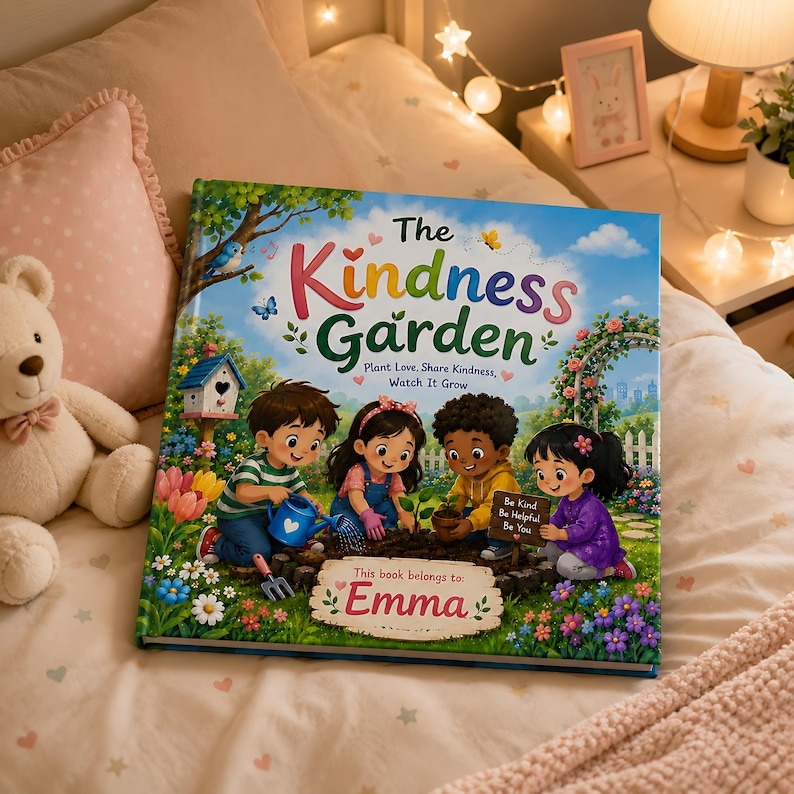 Personalized Kindness Garden Book for Kids, Custom Name Storybook, Social Emotional Learning Gift, Friendship Book for Toddlers