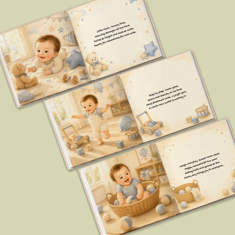 Personalised 1st Birthday Book | First Birthday Boy Girl Gift | Custom Name One Year Old | Personalized Baby Birthday Keepsake Toddler Book