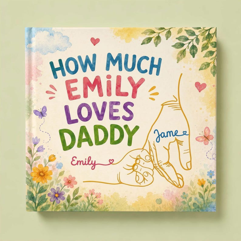 Personalized Daddy Love Book for Dad and Daughter, Custom Father's Day Gift, How Much Emily Loves Daddy Book, Personalized Kids Story Book