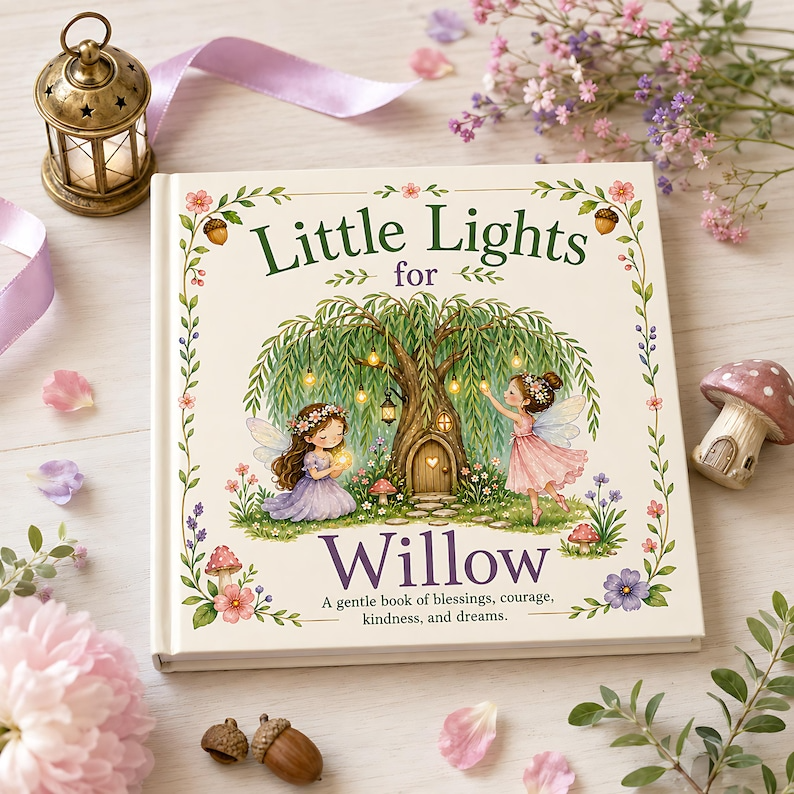 Personalized Fairy Garden Book, Custom Baby Name Storybook, Little Lights Keepsake, Baby Girl Gift, Magical Nursery Hardcover Book