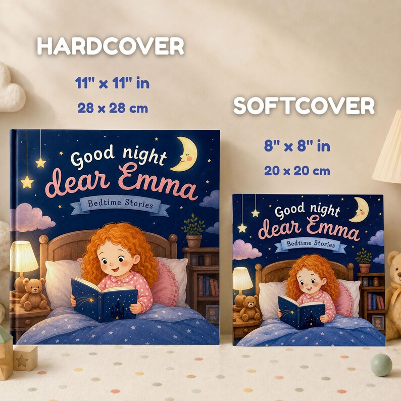 Custom Look-Alike Bedtime Story Book | Personalized Name Baby Book | First 1st Birthday Gift for Kids Boy Girl