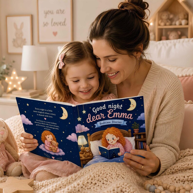 Custom Look-Alike Bedtime Story Book | Personalized Name Baby Book | First 1st Birthday Gift for Kids Boy Girl