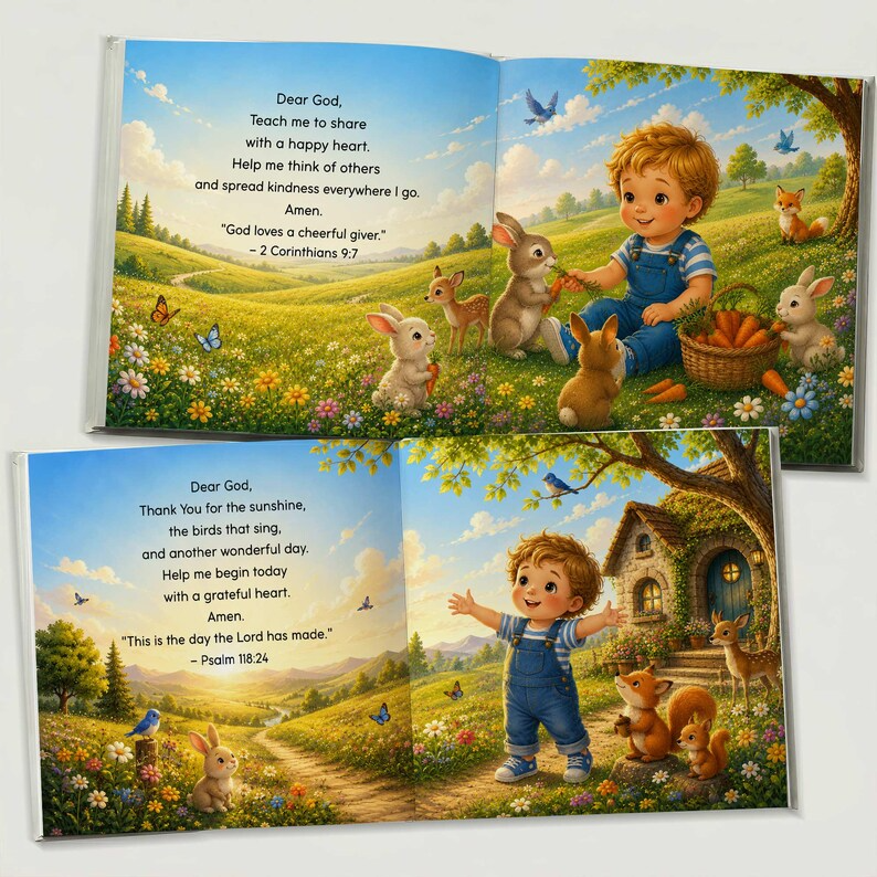 Personalized Prayer Book for Baby, Custom Name Christian Book, Baptism Gift Keepsake, First Communion Gift, Bedtime Religious Story