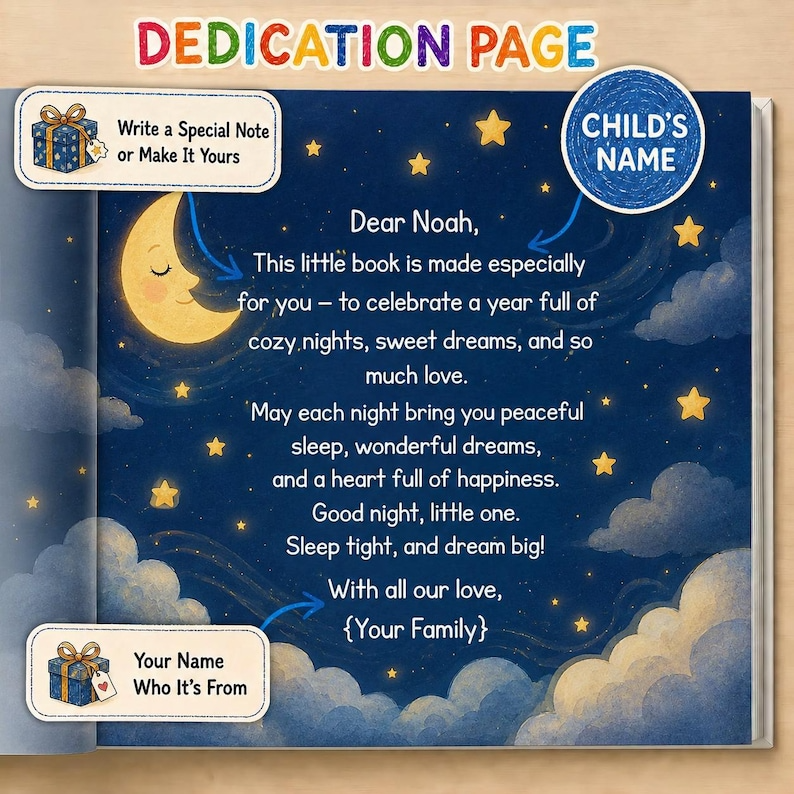 Personalized Bedtime Book, Custom Photo Book, Good Night Story, Custom Name Book, Toddler Gift, Baby Gift