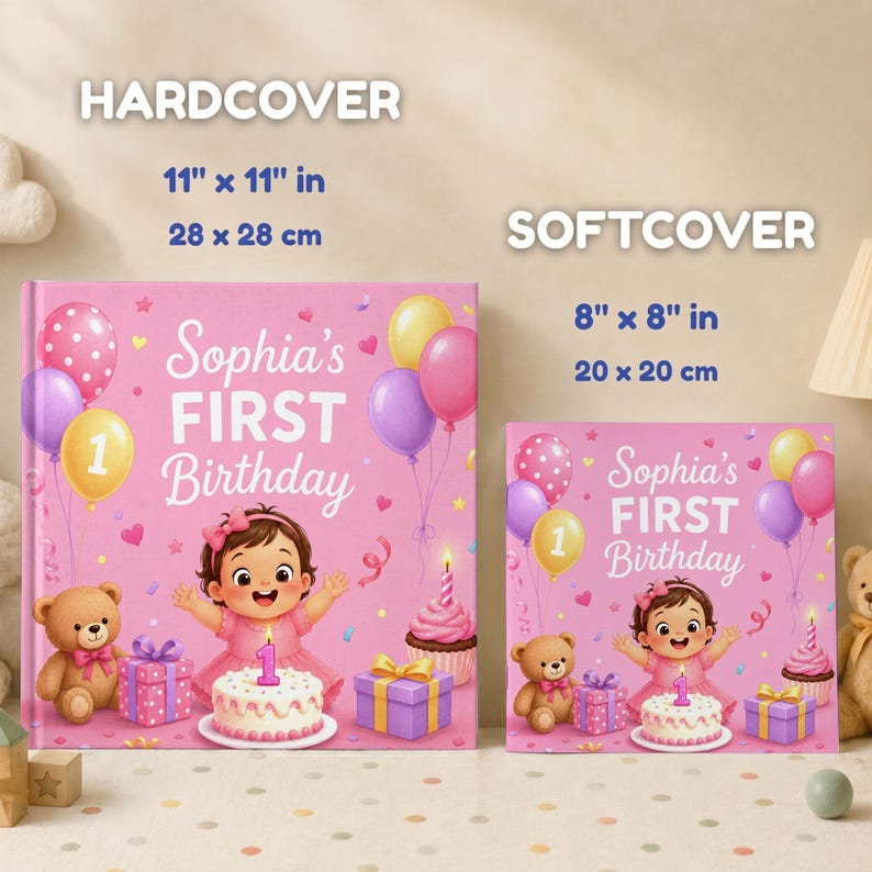 Personalized First Birthday Book, Custom Baby Storybook, Cute 1st Birthday Gift for Toddler, Custom Name Keepsake Boy Girl