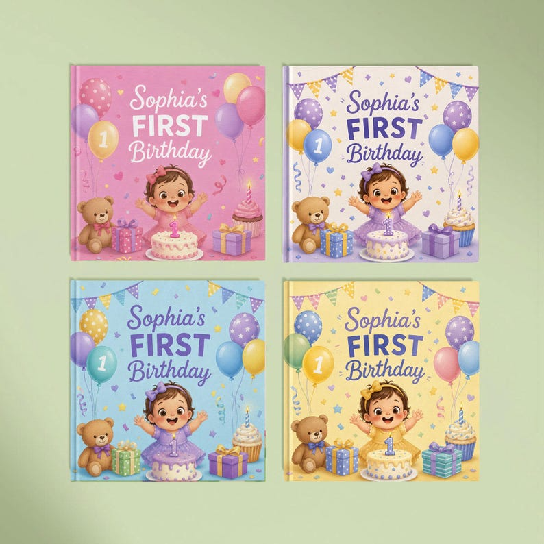 Personalized First Birthday Book, Custom Baby Storybook, Cute 1st Birthday Gift for Toddler, Custom Name Keepsake Boy Girl