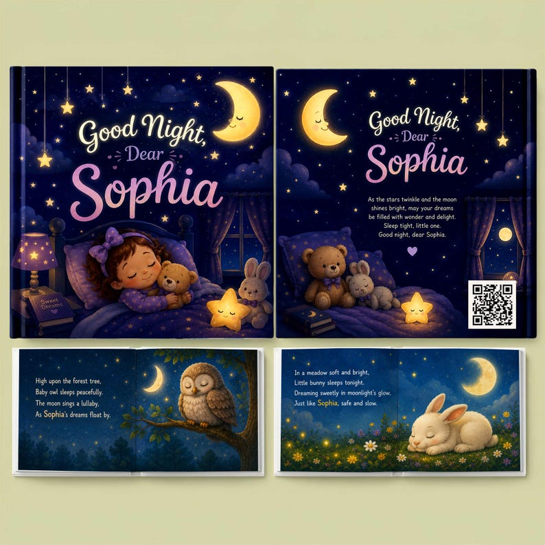 Custom Look-Alike Bedtime Story Book | Personalized Name Baby Book | First 1st Birthday Gift for Kids Boy Girl