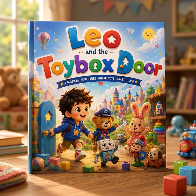 Personalized Toy Adventure Book for Kids, Custom Name Story, Magical Toybox Door Keepsake Gift for Boys, Girls, Toddlers &amp; Birthday Gift