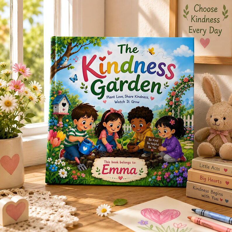 Personalized Kindness Garden Book for Kids, Custom Name Storybook, Social Emotional Learning Gift, Friendship Book for Toddlers